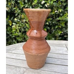 Bloomingville Brown Ceramic Vase Scandinavian Wabi Sabi Studio Pottery Decor